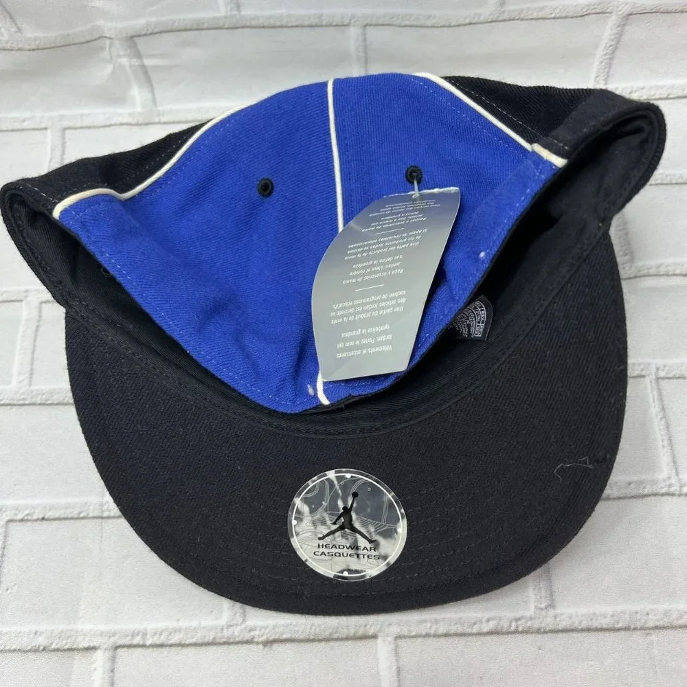 Air Jordan Wings Embroidered 7 3/8‎ Jumpman Hat Fitted Cap Blue Black New Men